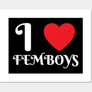 I Love Heart Femboys Yaoi Crossdressing Aesthetic Posters and Art